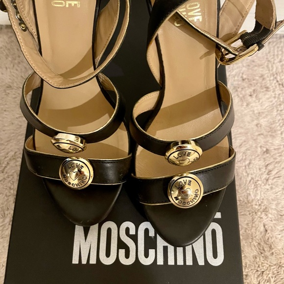 Love Moschino strapped black and gold sandals - Picture 2 of 12
